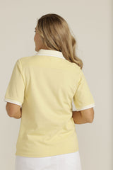 Striped Collar Classic Fit Polo Shirt Yellow