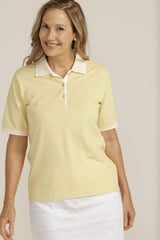 Striped Collar Classic Fit Polo Shirt Yellow