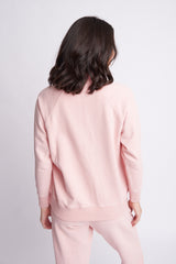 Raglan High Neck Sweater With Pockets Pale Pink