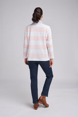 Relaxed Fit Stripe Rugby White/Ballet Pink