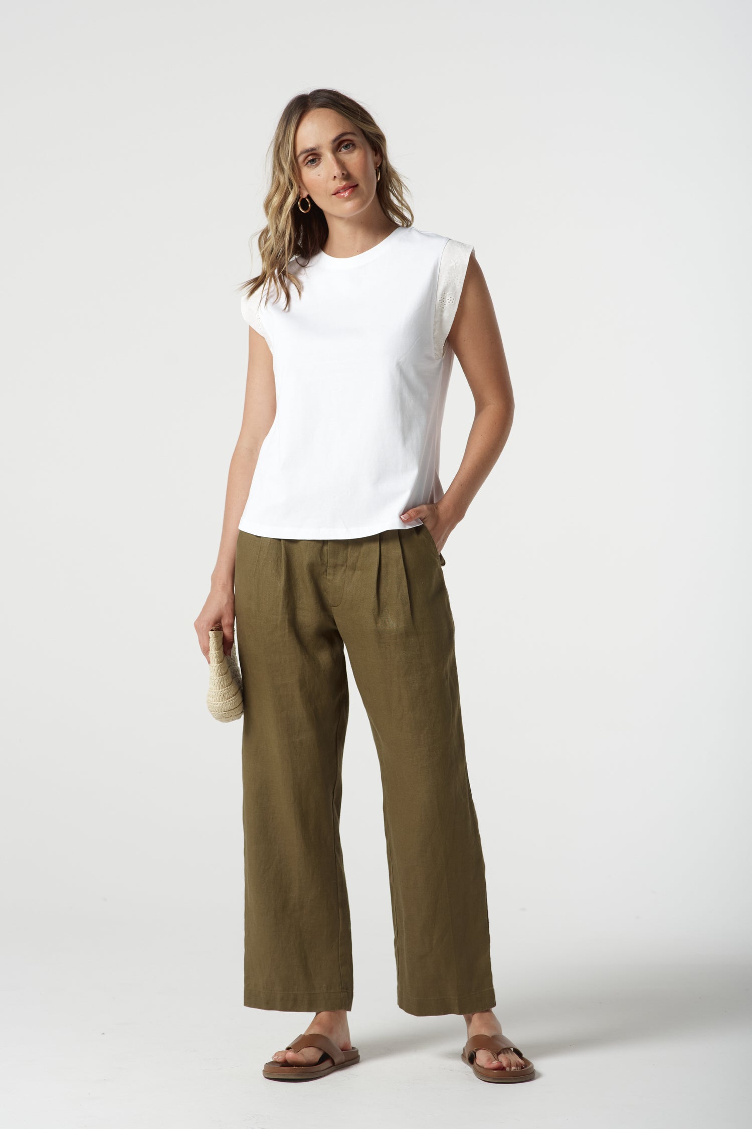 Dawn Cotton Muscle Tee - White by Goondiwindi Cotton. Timeless women’s fashion using natural fibres and classic shapes