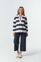 Goondiwindi Cotton Rugbys Overland Cotton Rugby Top - Dark Navy/White