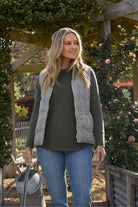 Goondiwindi Cotton Outerwear The Heritage Quilted Vest - Travertine Micro Check