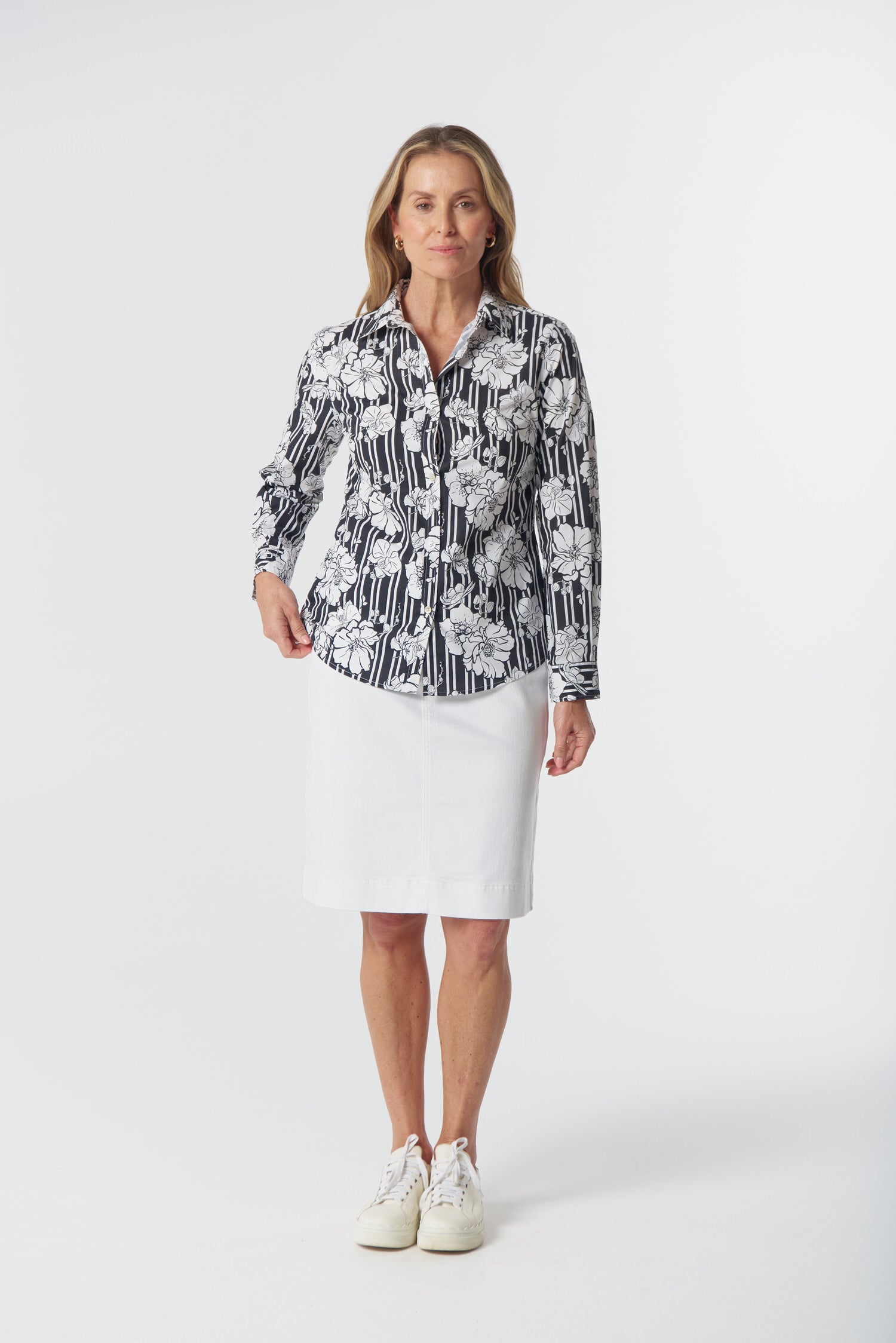 Goondiwindi Cotton Blouses Cotton Classic Shirt - Camelia Print
