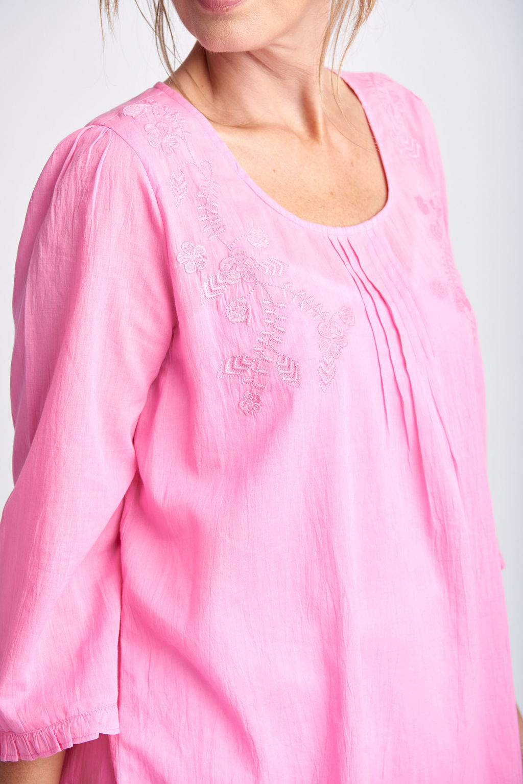 Goondiwindi Cotton - 3/4 Frill Shirt - 100% Linen - Optical White main image 1