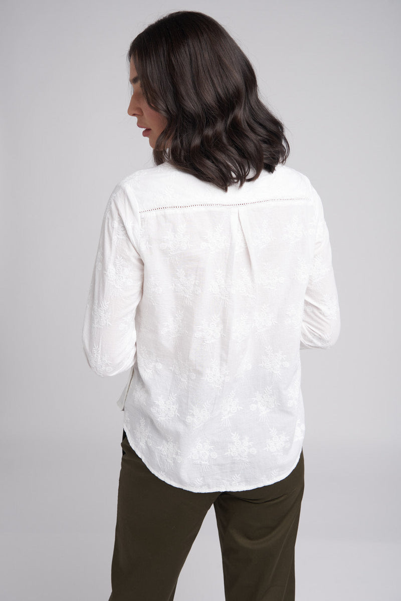 Ladder Lace Embroidered Shirt