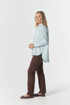 Goondiwindi Cotton Blouses Bloom Oversized Basic Shirt - Skyride Blue