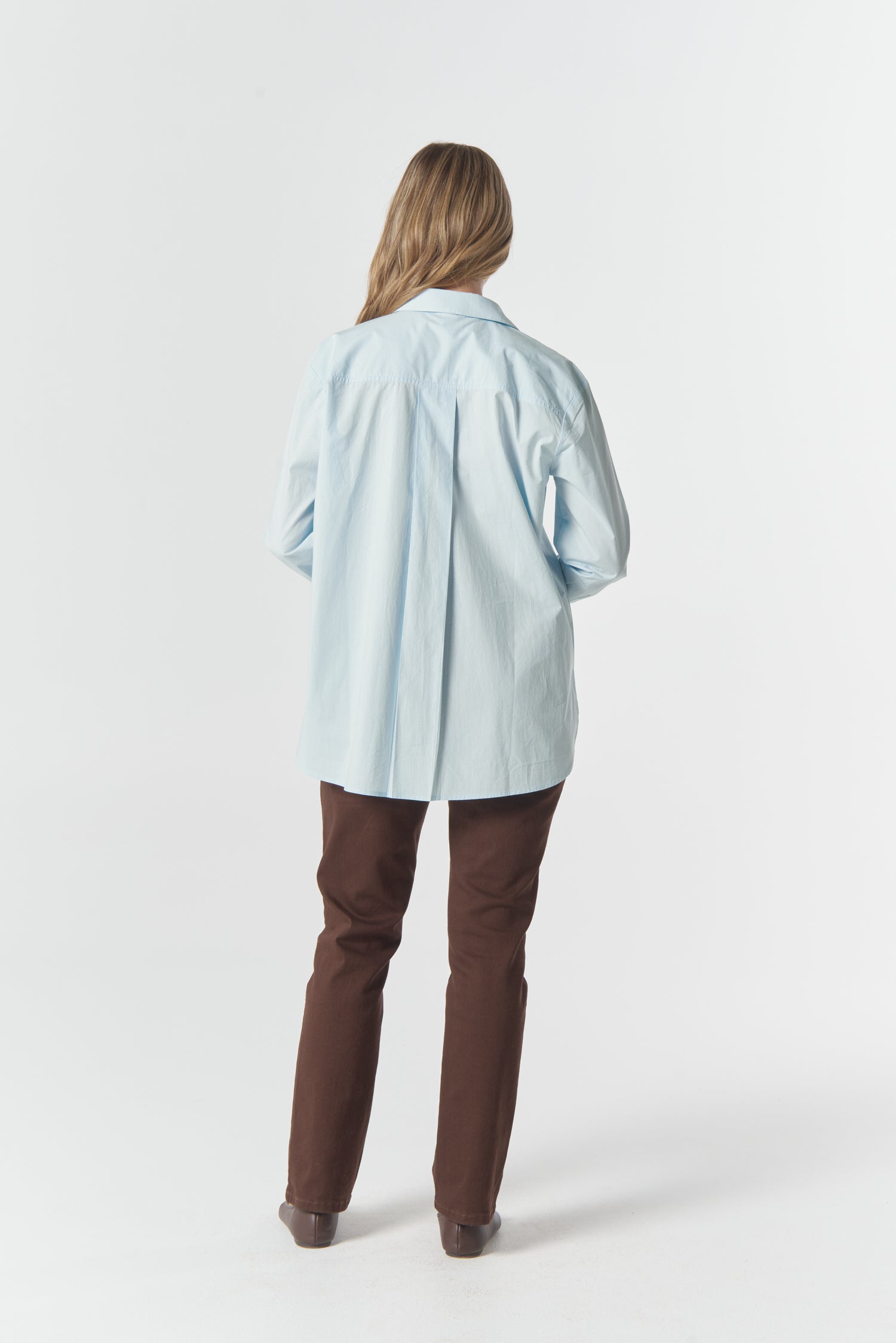 Goondiwindi Cotton Blouses Bloom Oversized Basic Shirt - Skyride Blue