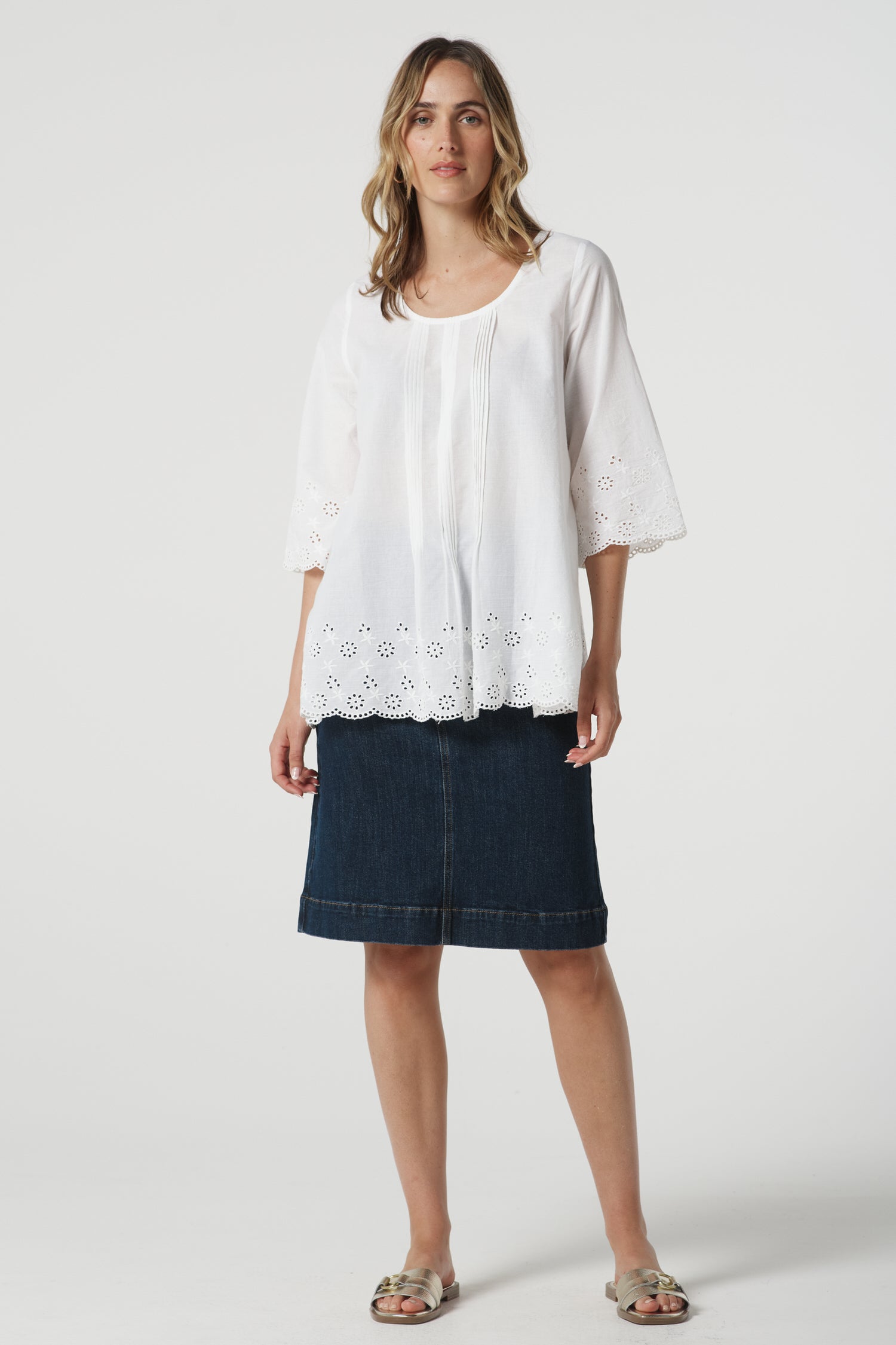 Field Cotton Trapeze Blouse - White by Goondiwindi Cotton. Timeless women’s fashion using natural fibres and classic shapes