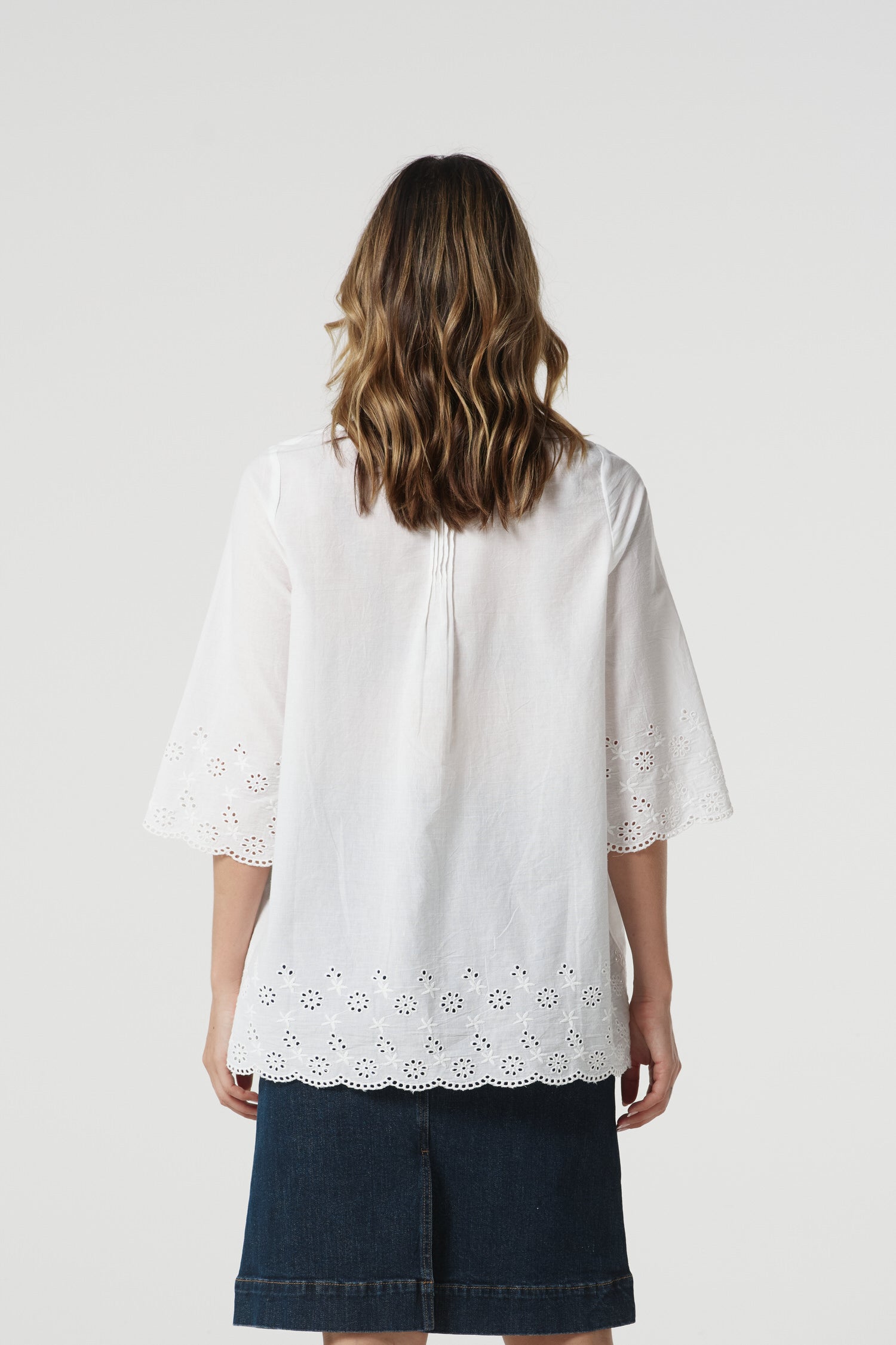 Field Cotton Trapeze Blouse - White by Goondiwindi Cotton. Timeless women’s fashion using natural fibres and classic shapes