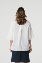 Field Cotton Trapeze Blouse - White by Goondiwindi Cotton. Timeless women’s fashion using natural fibres and classic shapes
