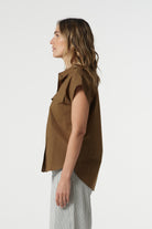 Rust Cotton Pocket Shirt - Otter by Goondiwindi Cotton. Timeless women’s fashion using natural fibres and classic shapes