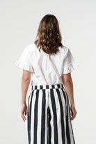 Dune Cotton Ruffle Sleeve Shirt - White by Goondiwindi Cotton. Timeless women’s fashion using natural fibres and classic shapes