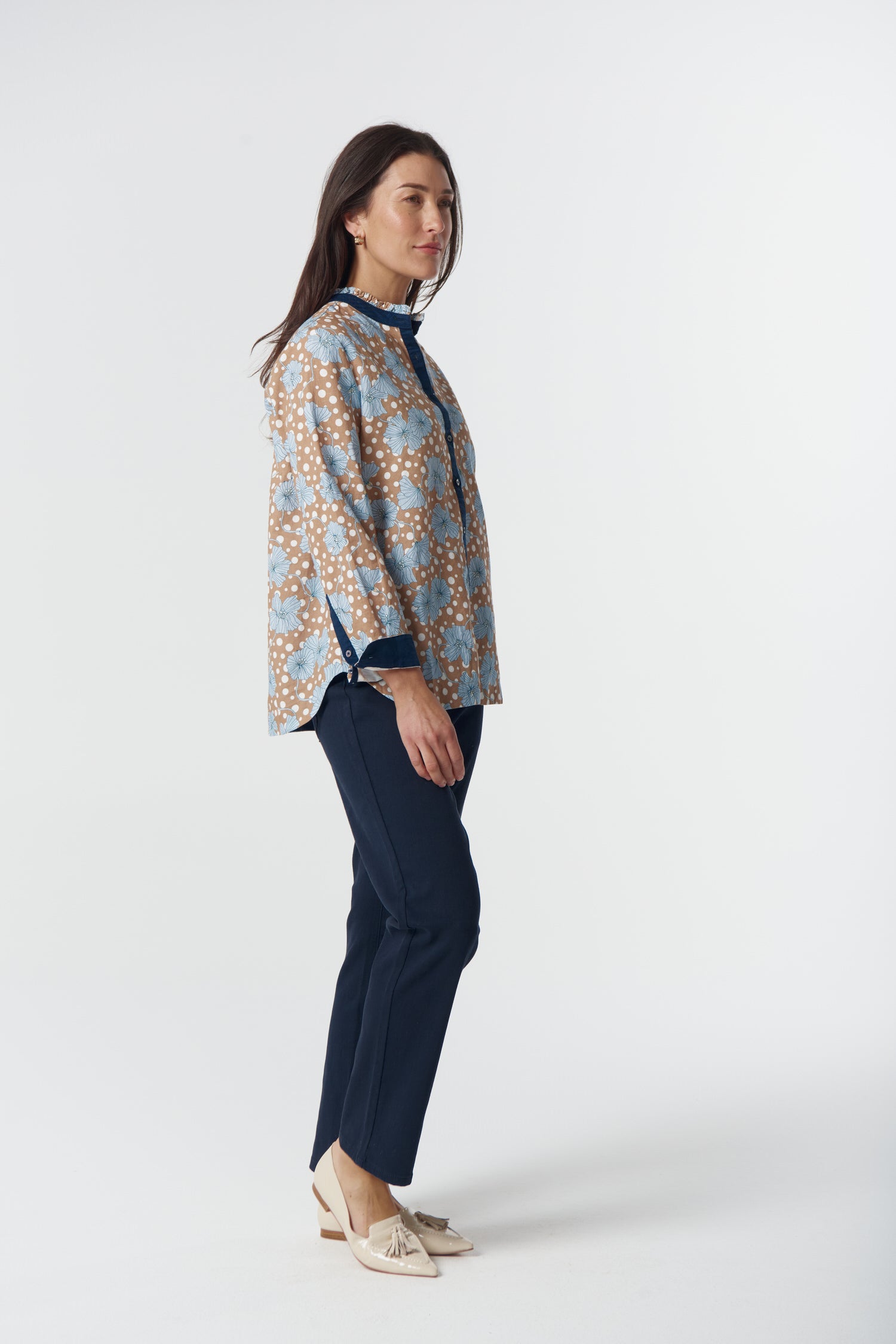 Goondiwindi Cotton Blouses Pioneer Linen Cotton Shirt - Country Club Print