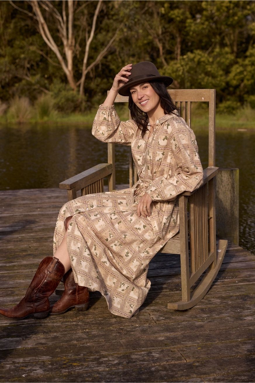 Goondiwindi Cotton Dresses Homestead Belted Dress - Texas Print