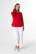 Our Classic Jersey Tee - Poinsettia by Goondiwindi Cotton. Timeless women’s fashion using natural fibres and classic shapes