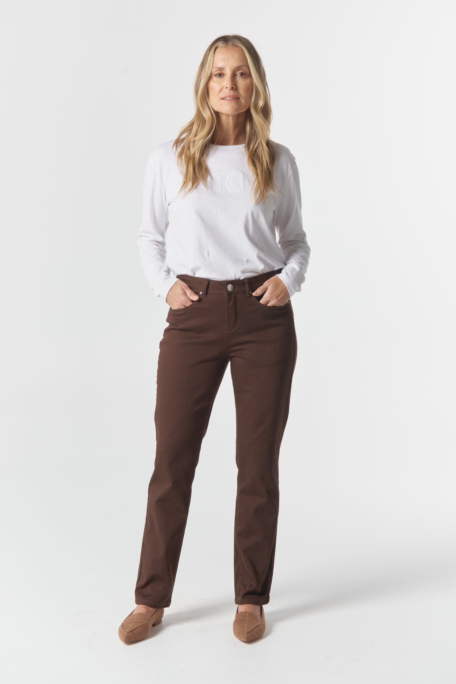 5 Pocket Jean - Chocolate by Goondiwindi Cotton. Timeless women’s fashion using natural fibres and classic shapes