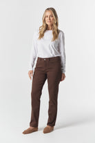 5 Pocket Jean - Chocolate by Goondiwindi Cotton. Timeless women’s fashion using natural fibres and classic shapes