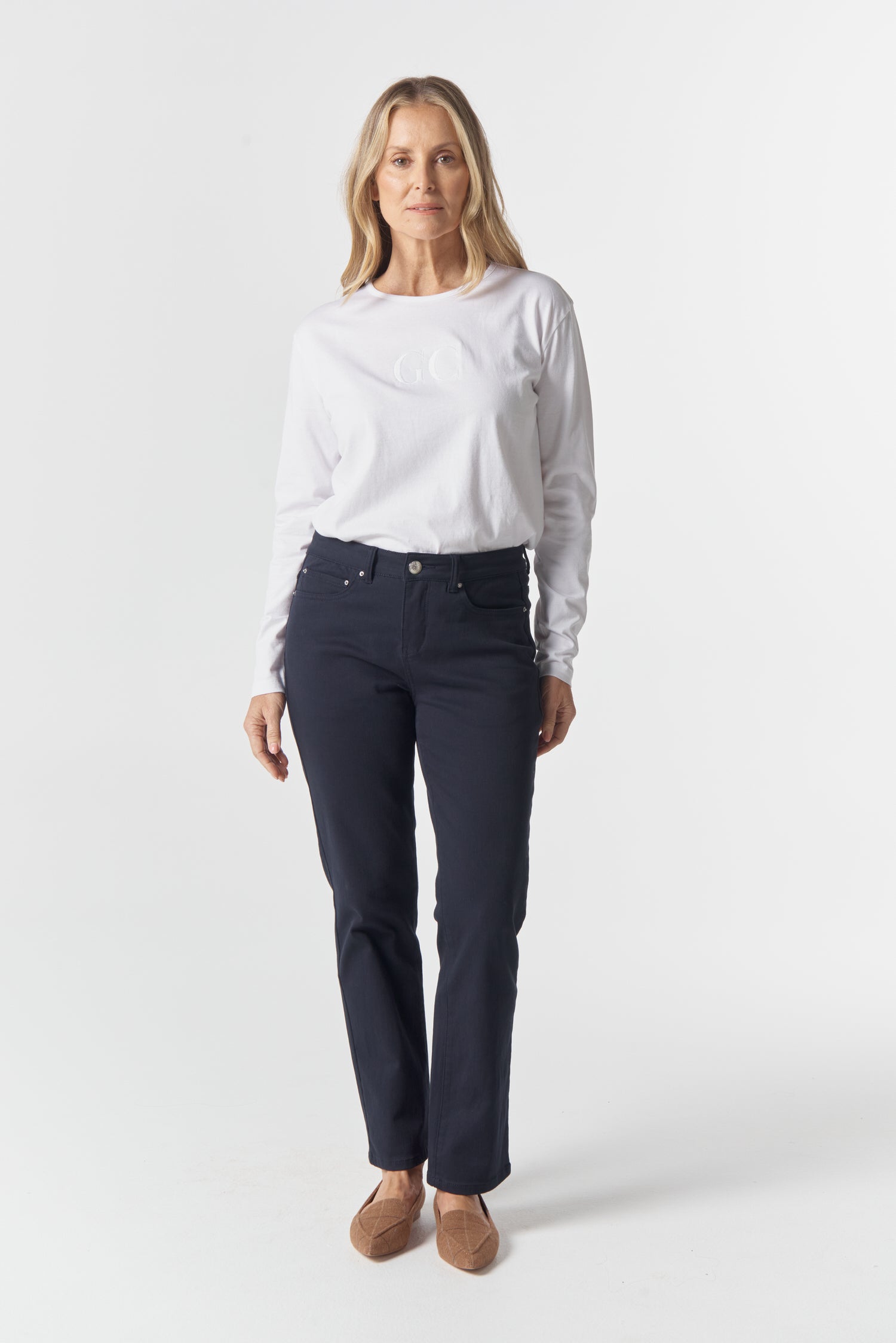 5 Pocket Jean - Dark Navy by Goondiwindi Cotton. Timeless women’s fashion using natural fibres and classic shapes