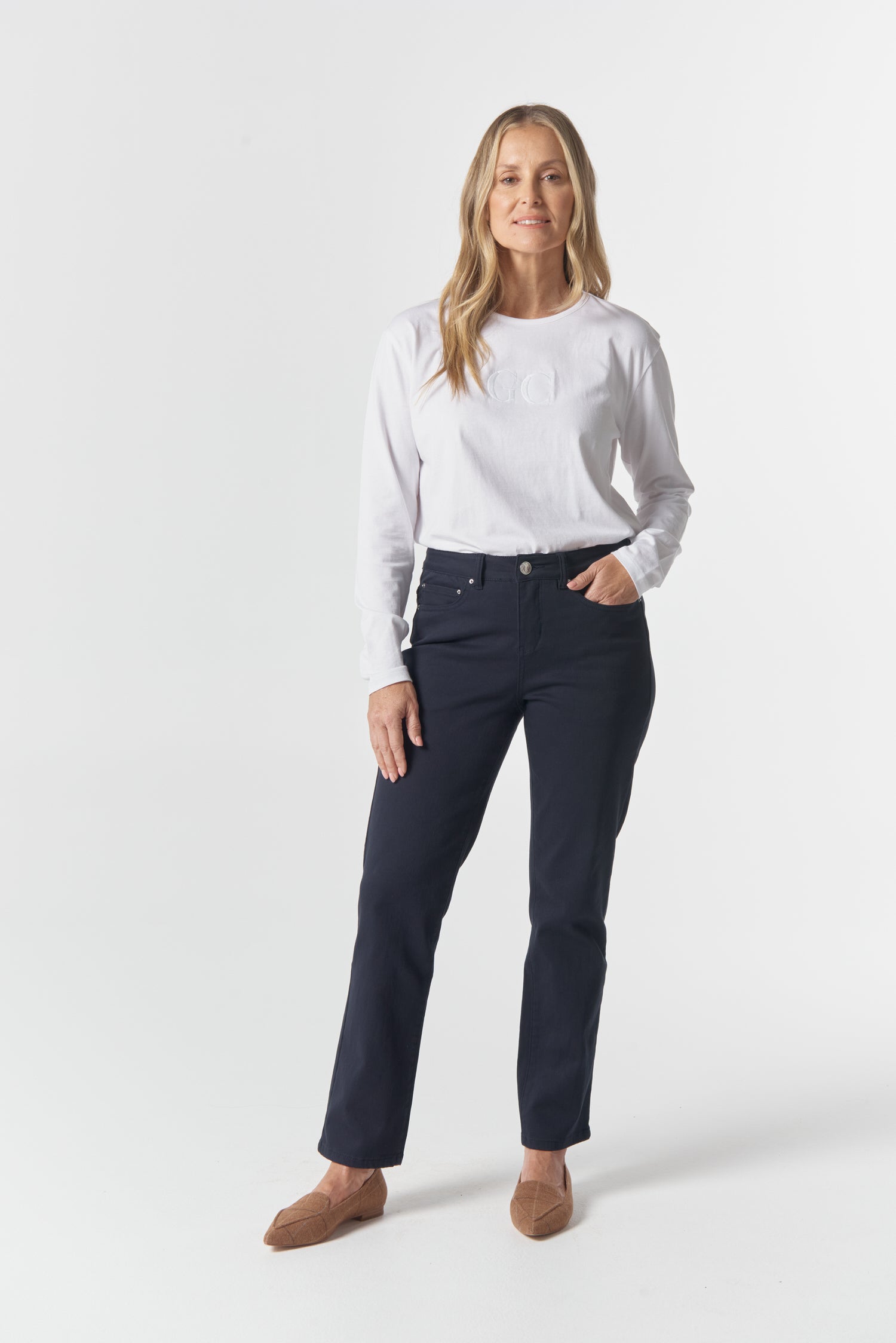 5 Pocket Jean - Dark Navy by Goondiwindi Cotton. Timeless women’s fashion using natural fibres and classic shapes