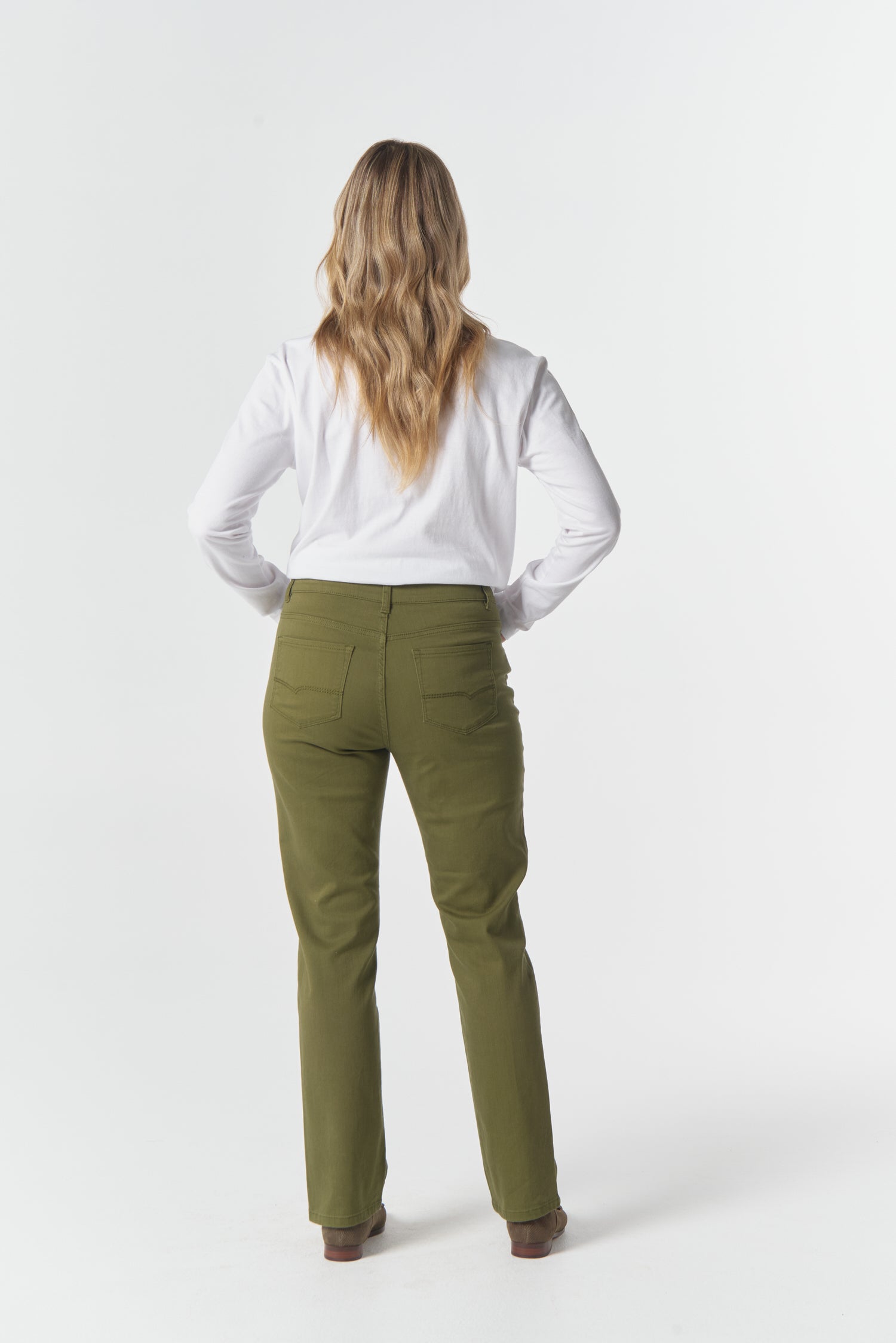 5 Pocket Jean - Sage by Goondiwindi Cotton. Timeless women’s fashion using natural fibres and classic shapes
