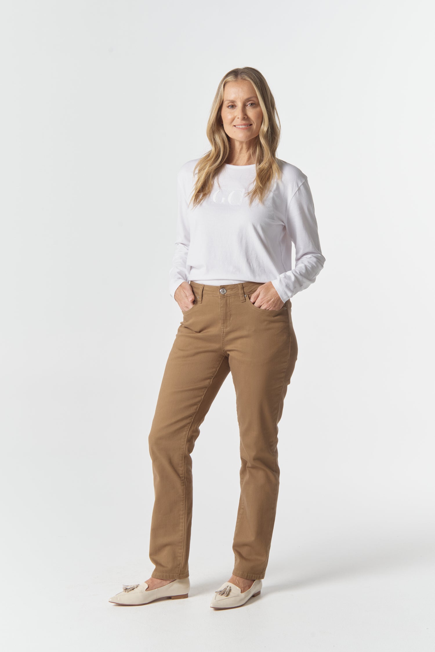 5 Pocket Twill Jean - Tobacco by Goondiwindi Cotton. Timeless women’s fashion using natural fibres and classic shapes