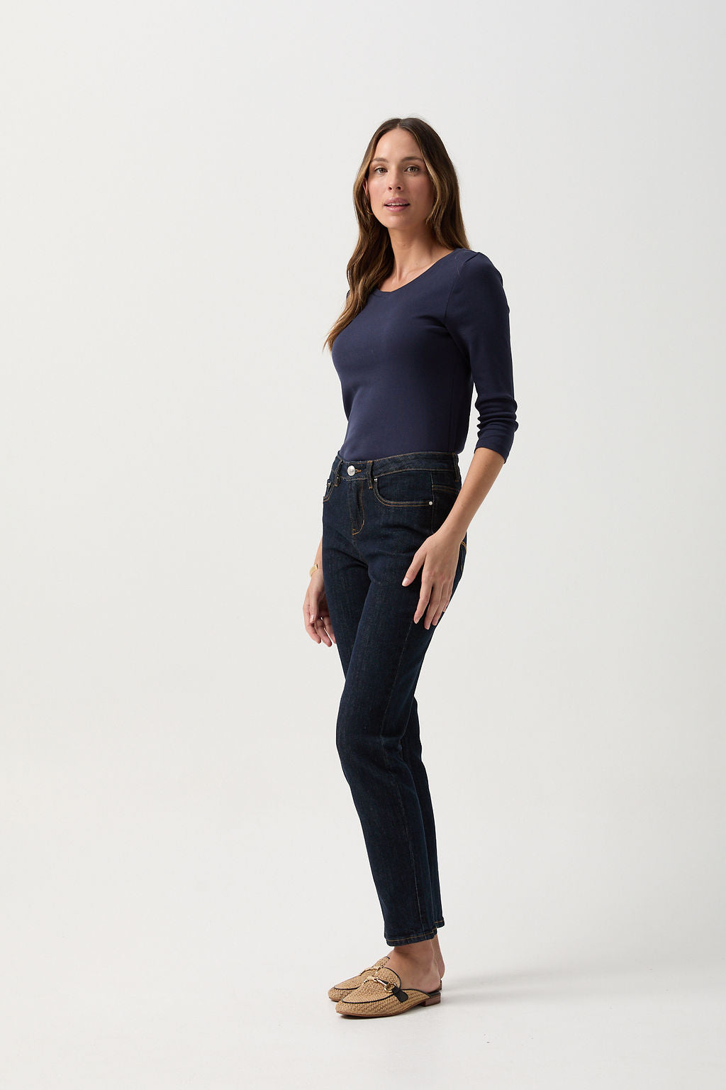 5 Pocket Jean - Dark Indigo by Goondiwindi Cotton. Timeless women’s fashion using natural fibres and classic shapes