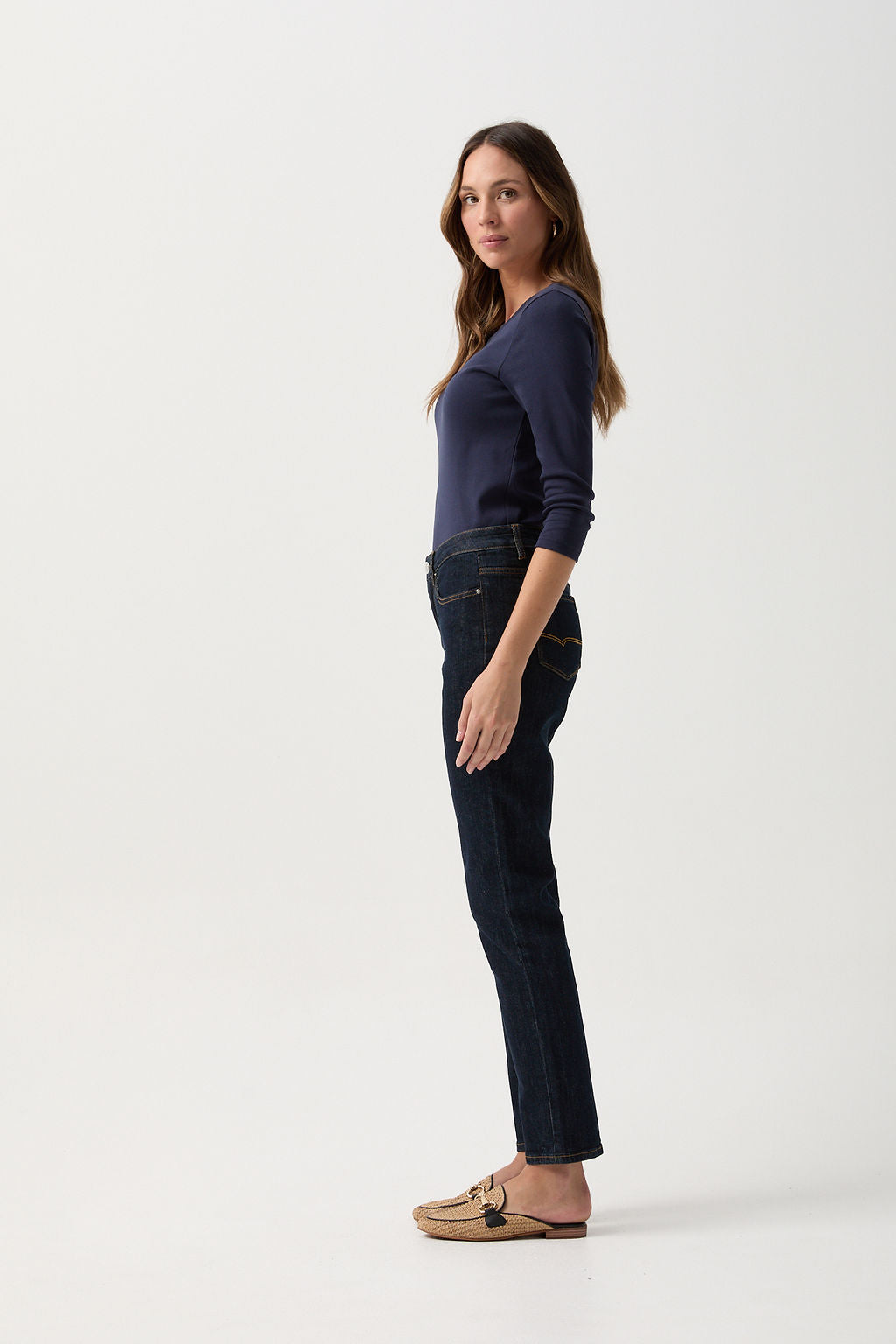 5 Pocket Jean - Dark Indigo by Goondiwindi Cotton. Timeless women’s fashion using natural fibres and classic shapes