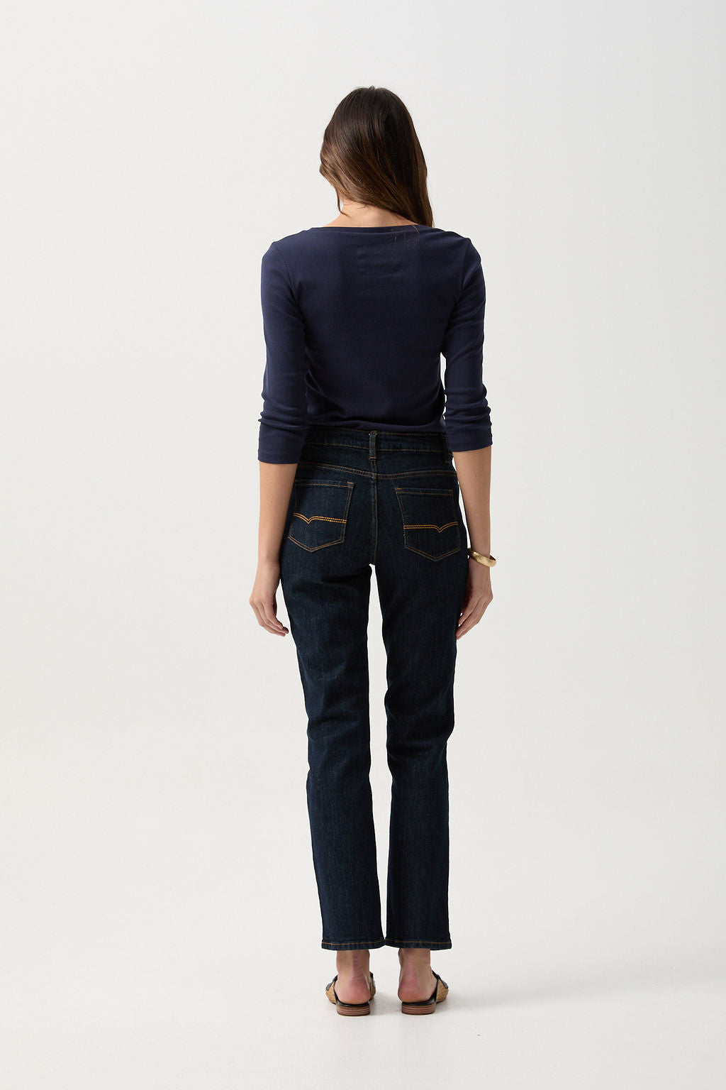 5 Pocket Jean - Dark Indigo by Goondiwindi Cotton. Timeless women’s fashion using natural fibres and classic shapes