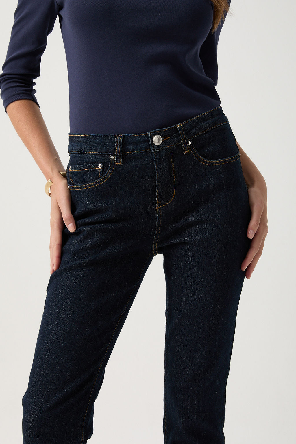 5 Pocket Jean - Dark Indigo by Goondiwindi Cotton. Timeless women’s fashion using natural fibres and classic shapes