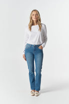 5 Pocket Jean - Denim Blue by Goondiwindi Cotton. Timeless women’s fashion using natural fibres and classic shapes