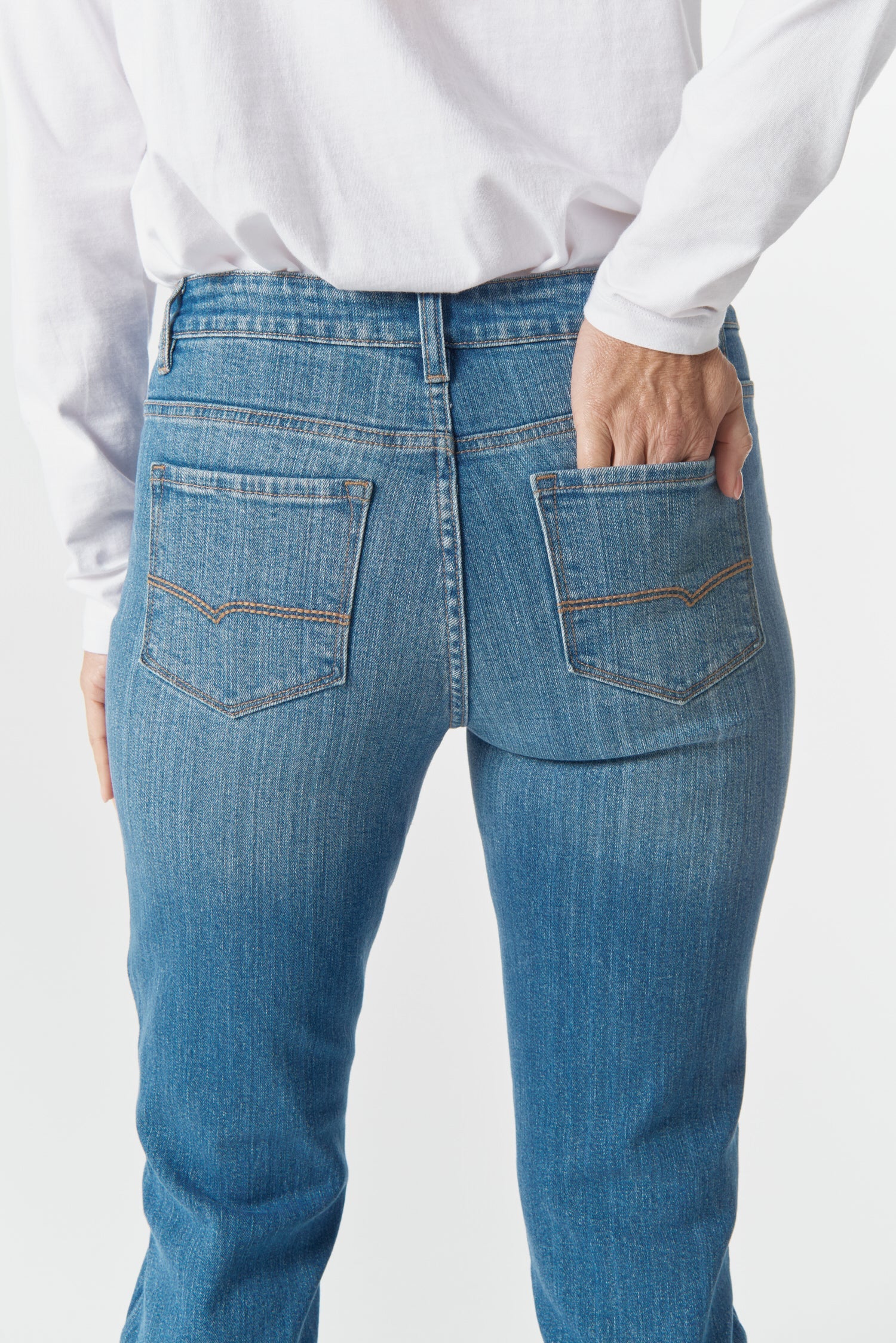 5 Pocket Jean - Denim Blue by Goondiwindi Cotton. Timeless women’s fashion using natural fibres and classic shapes