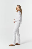 5 Pocket Jean - White by Goondiwindi Cotton. Timeless women’s fashion using natural fibres and classic shapes