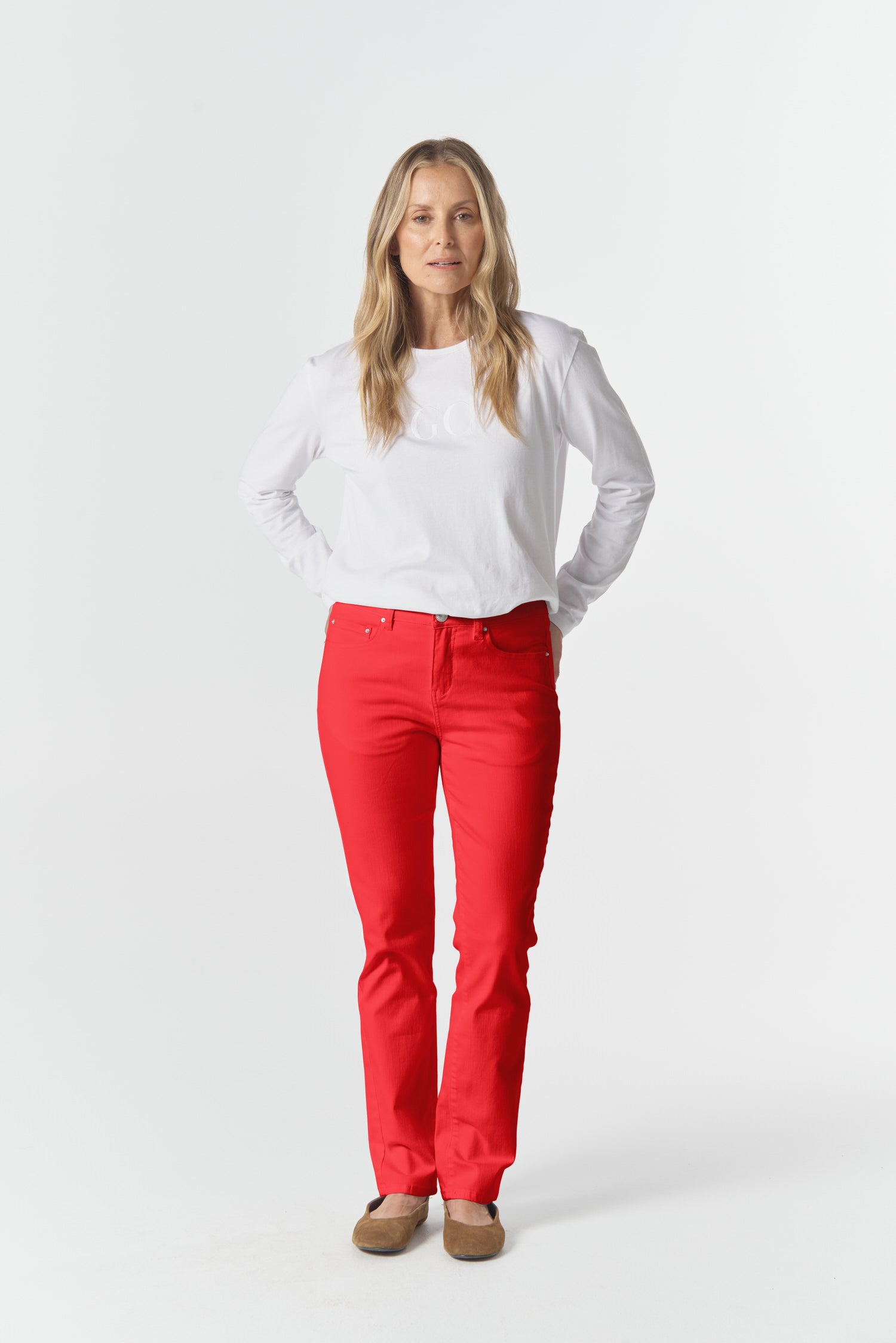 Goondiwindi Cotton Bottoms 5 Pocket Fitted Jean - Poinsettia