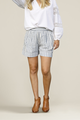 Cotton Striped Seersucker Short