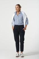 Weekend Cotton Stretch Jogger - Dark Navy by Goondiwindi Cotton. Timeless women’s fashion using natural fibres and classic shapes