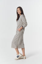 Goondiwindi Cotton Bottoms Sunday Cotton Knit Skirt - Birch/Dark Navy