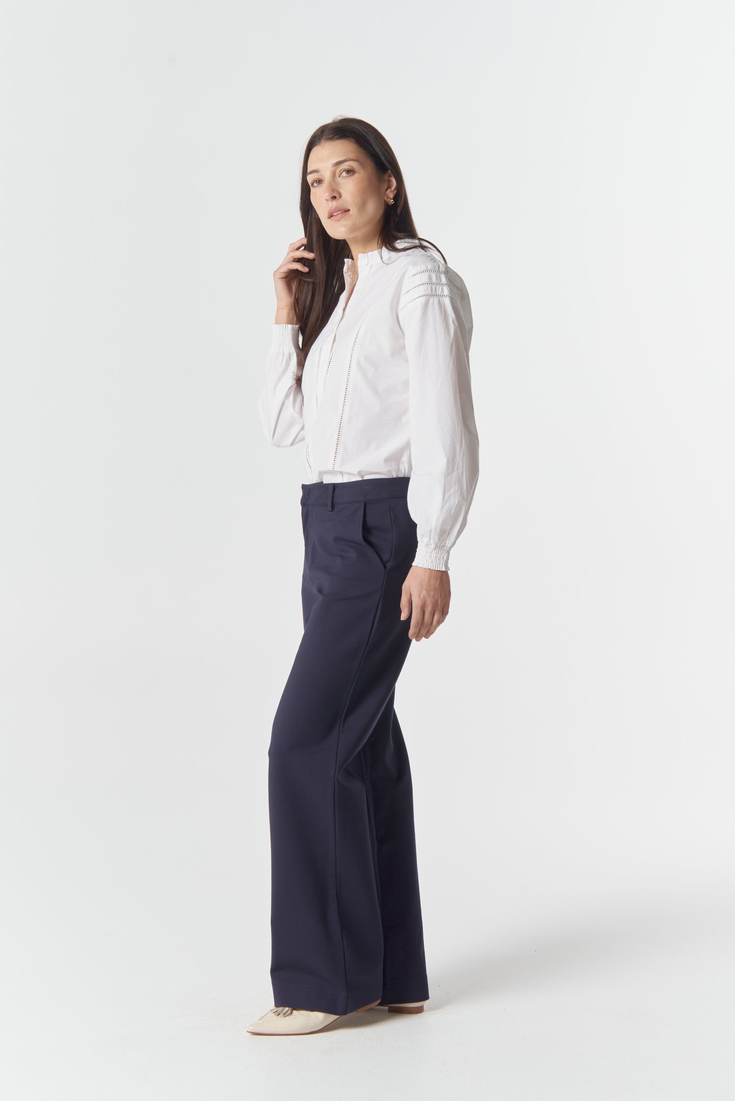 Workday Ponte Pant - Dark Navy by Goondiwindi Cotton. Timeless women’s fashion using natural fibres and classic shapes