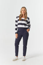 Workday Ponte Jogger - Navy by Goondiwindi Cotton. Timeless women’s fashion using natural fibres and classic shapes