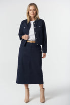 5 Pocket Maxi Skirt - Dark Navy by Goondiwindi Cotton. Timeless women’s fashion using natural fibres and classic shapes