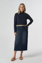 Goondiwindi Cotton Bottoms 5 Pocket Maxi Skirt - Dark Indigo