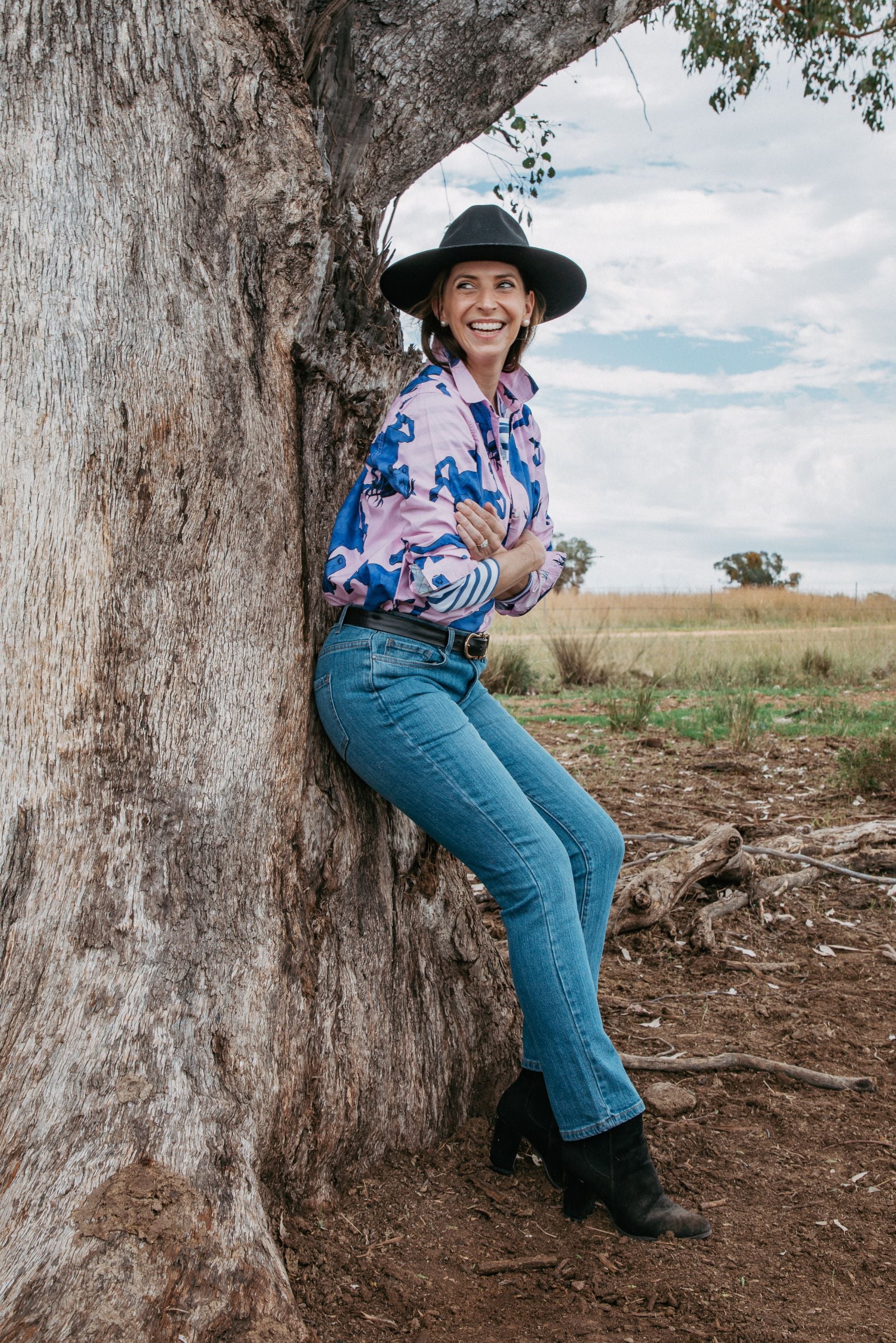 Oversized Cotton Shirt - Stallion Print by cloth+paper+scissors. Timeless women’s fashion using natural fibres and classic shapes