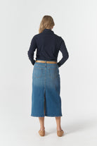 The Traditional Cotton Skivvy - Dark Navy by Goondiwindi Cotton. Timeless women’s fashion using natural fibres and classic shapes