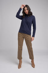 Solid Cotton Skivvy Navy