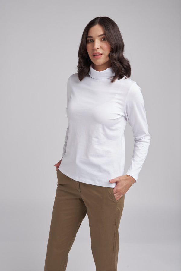 Solid Cotton Skivvy White