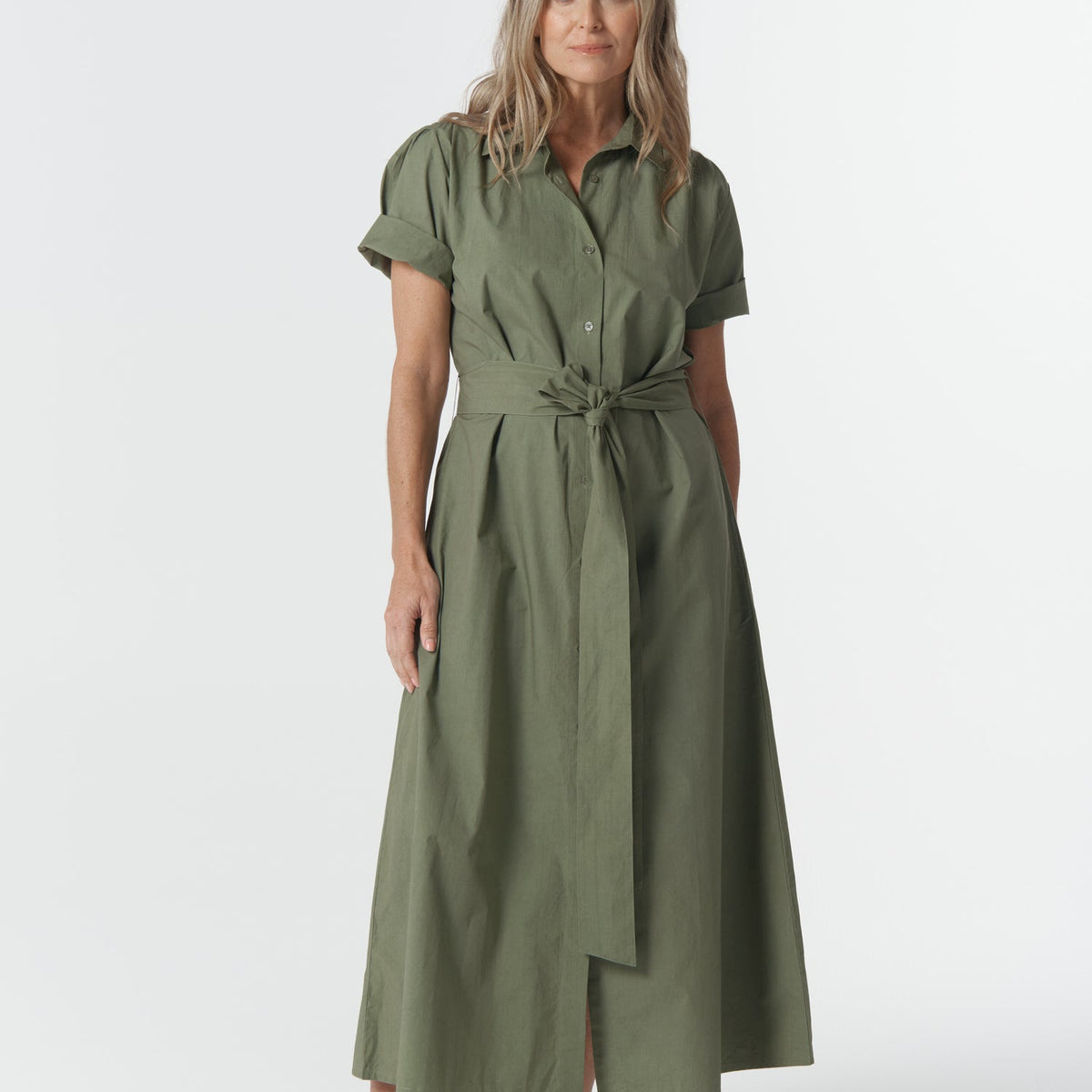Float Cotton Maxi Shirt Dress
