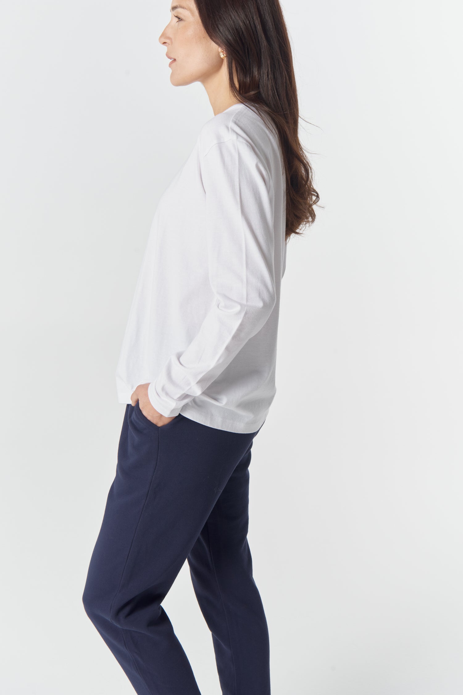 The Heritage Cotton Track Pant - Navy by Goondiwindi Cotton. Timeless women’s fashion using natural fibres and classic shapes