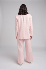 Relaxed Linen Blazer Pale Pink
