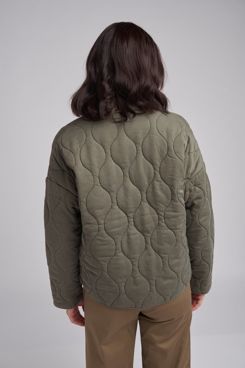 Cotton Quilted Jacket Khaki