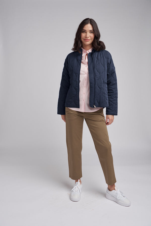 Cotton Quilted Jacket Navy